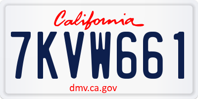 CA license plate 7KVW661
