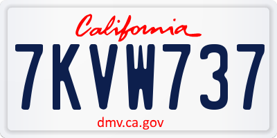 CA license plate 7KVW737