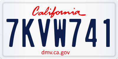 CA license plate 7KVW741