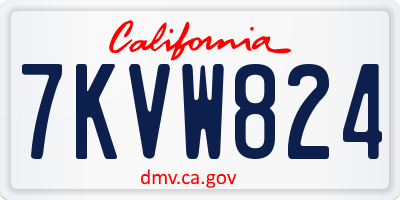 CA license plate 7KVW824