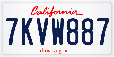 CA license plate 7KVW887