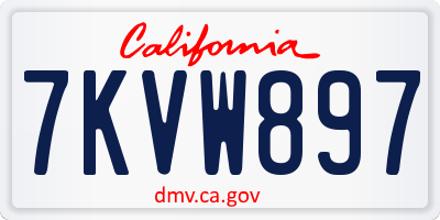 CA license plate 7KVW897