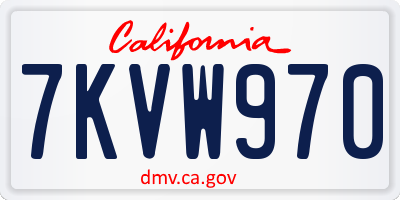 CA license plate 7KVW970