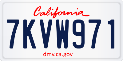 CA license plate 7KVW971