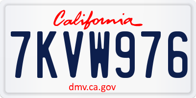 CA license plate 7KVW976
