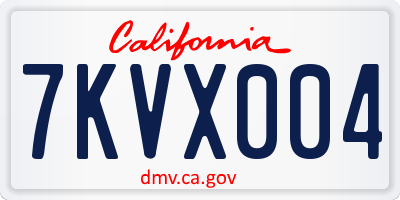 CA license plate 7KVX004