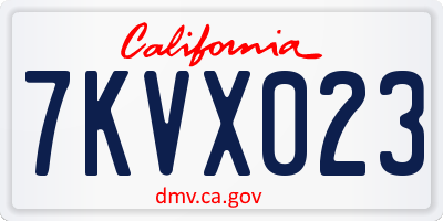 CA license plate 7KVX023
