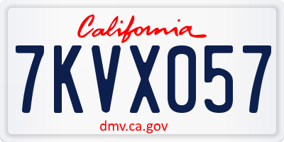 CA license plate 7KVX057