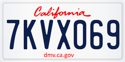 CA license plate 7KVX069