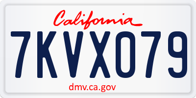 CA license plate 7KVX079