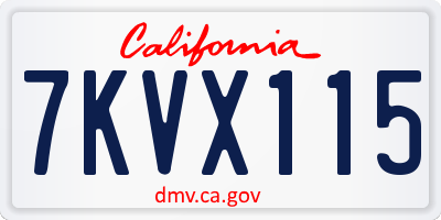 CA license plate 7KVX115