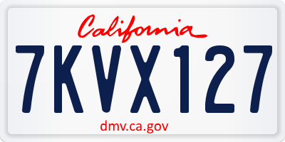 CA license plate 7KVX127
