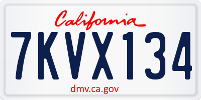CA license plate 7KVX134