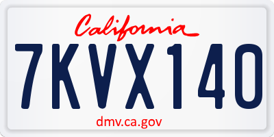 CA license plate 7KVX140