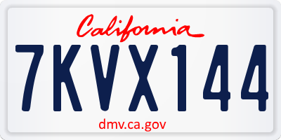 CA license plate 7KVX144