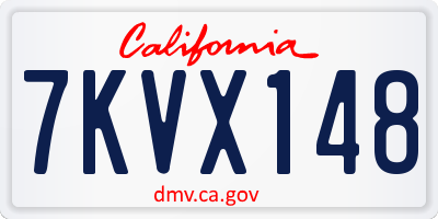 CA license plate 7KVX148