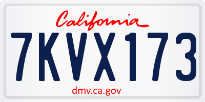 CA license plate 7KVX173