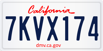 CA license plate 7KVX174