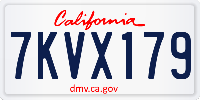 CA license plate 7KVX179