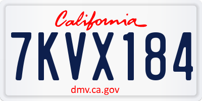 CA license plate 7KVX184