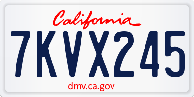 CA license plate 7KVX245