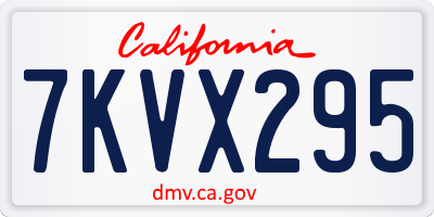 CA license plate 7KVX295