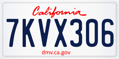 CA license plate 7KVX306