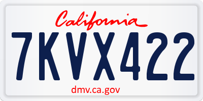 CA license plate 7KVX422