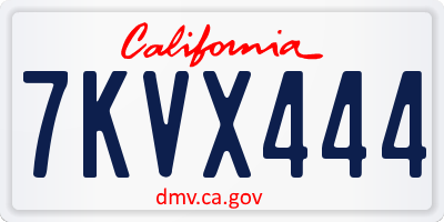 CA license plate 7KVX444