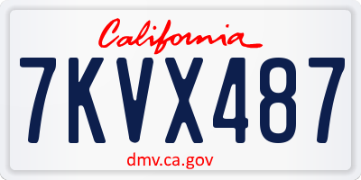 CA license plate 7KVX487