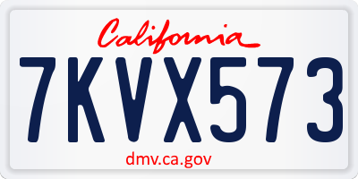 CA license plate 7KVX573