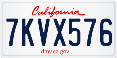 CA license plate 7KVX576