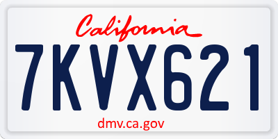CA license plate 7KVX621