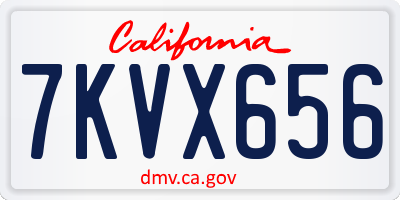 CA license plate 7KVX656