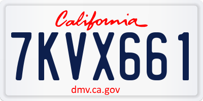 CA license plate 7KVX661