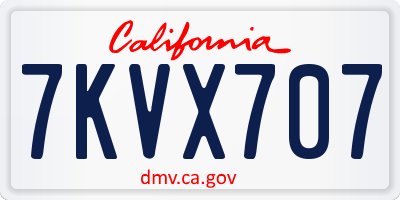 CA license plate 7KVX707