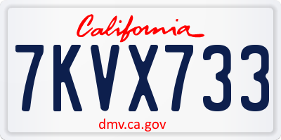 CA license plate 7KVX733