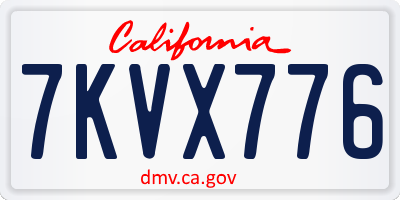 CA license plate 7KVX776