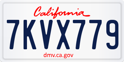 CA license plate 7KVX779