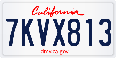 CA license plate 7KVX813