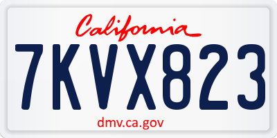 CA license plate 7KVX823