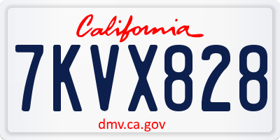 CA license plate 7KVX828