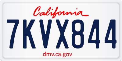 CA license plate 7KVX844