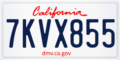 CA license plate 7KVX855