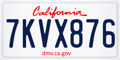 CA license plate 7KVX876
