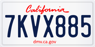 CA license plate 7KVX885