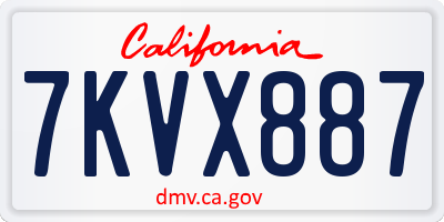 CA license plate 7KVX887