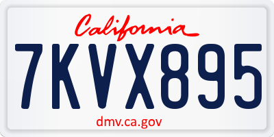 CA license plate 7KVX895
