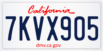CA license plate 7KVX905