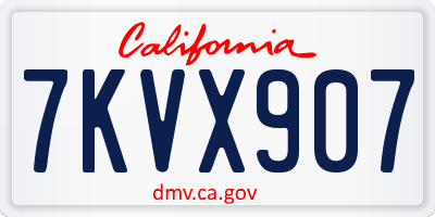 CA license plate 7KVX907
